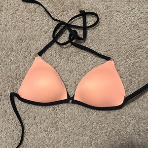 PINK Victoria's Secret Peach push up Bikini Top with Black Trim